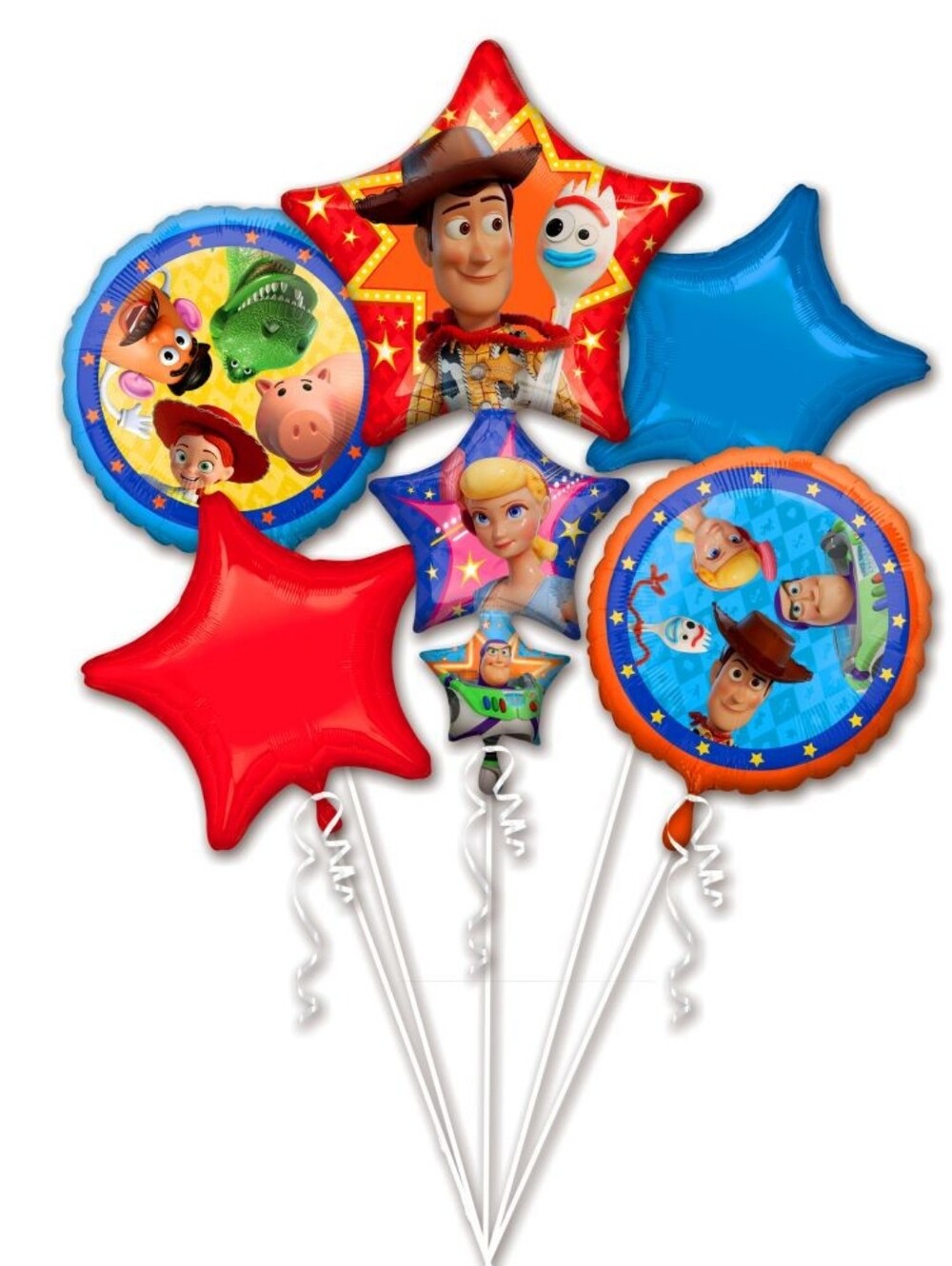 Toy Story 4 Character Foil Balloon Bouquet - Red & Blue